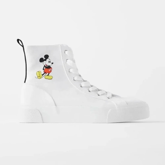 Zara Disney Mickey Mouse High Top Canvas Sneakers In Pristine Condition 37 size - Picture 4 of 8